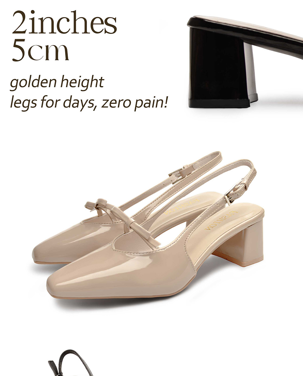 VONICA Black Sandals with Block Heels for Women Graduation Office 2 ...