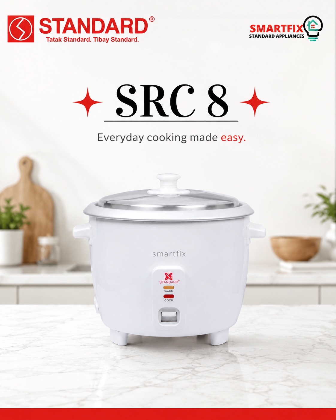 Standard Rice Cooker 1.5L SRC 8 for 8 cups with FREE rice ladle and ...