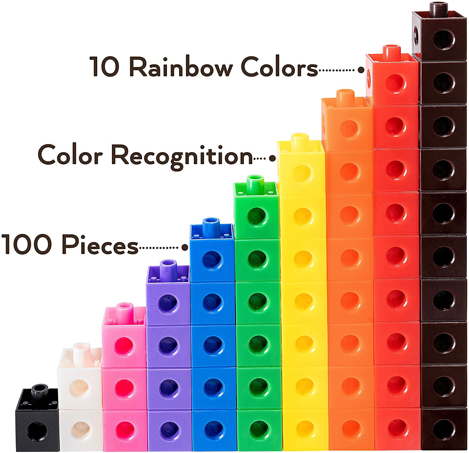 kids toy 100pcs 2cm Math Linking Cubes Blocks Snap Cubes Link Cubes ...