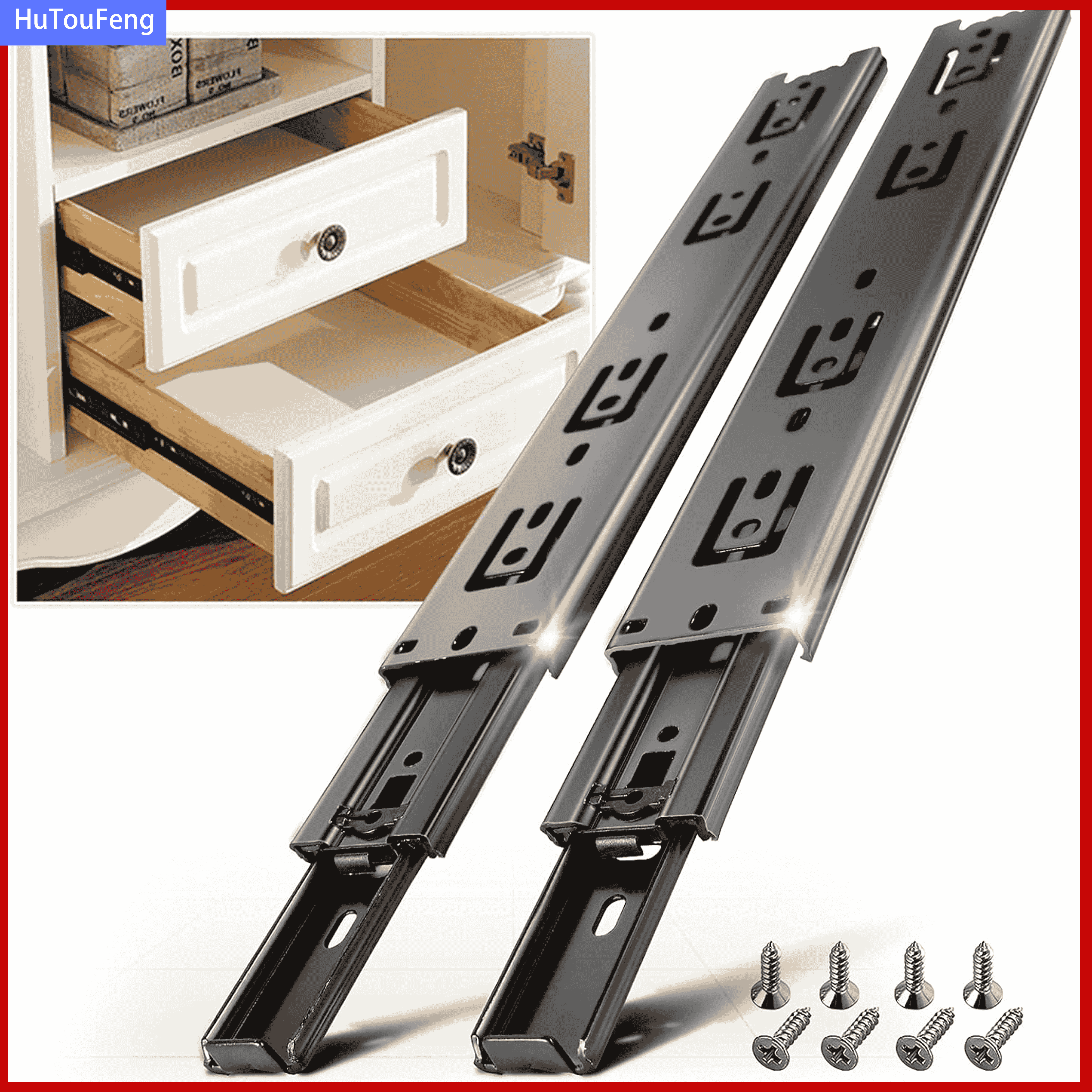 Drawer Guide Heavy Duty Drawer Slide Drawer Full Extension Steel Ball ...