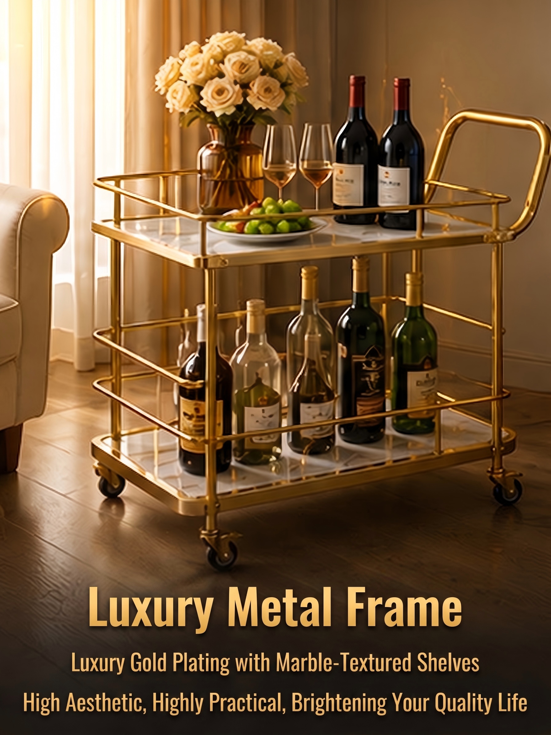 Nordic handcart beauty salon handcart high-end light luxury storage ...