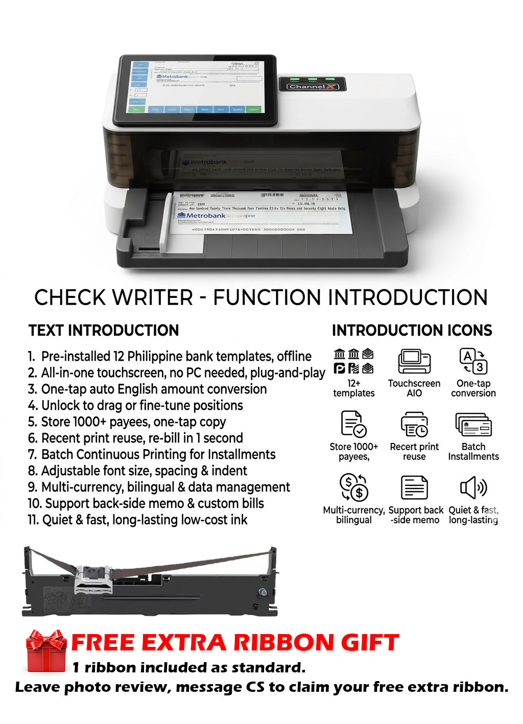 Intelligent Cheque Printer/Check Printer/Check writer/with free 1 ...
