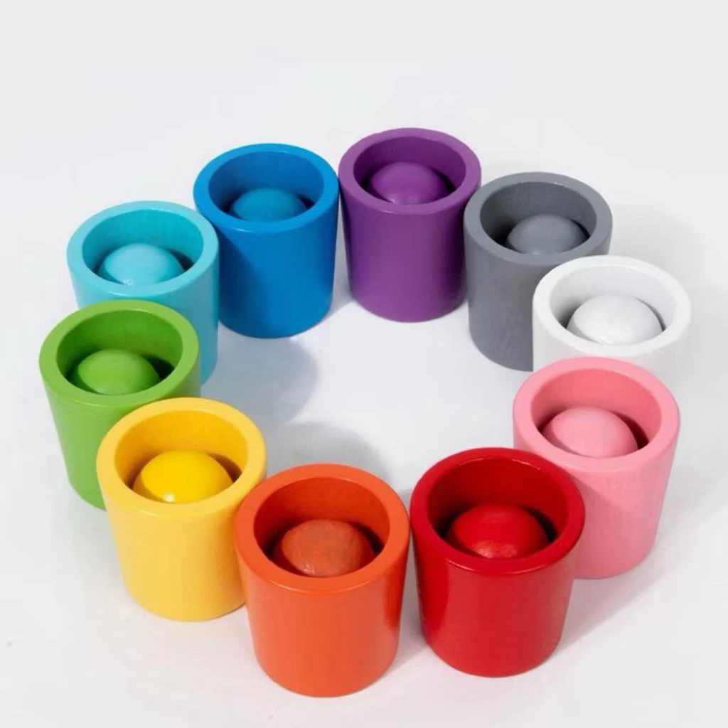 Color Cups Matching Game, Sorting Excercise Color Matching Montessori ...