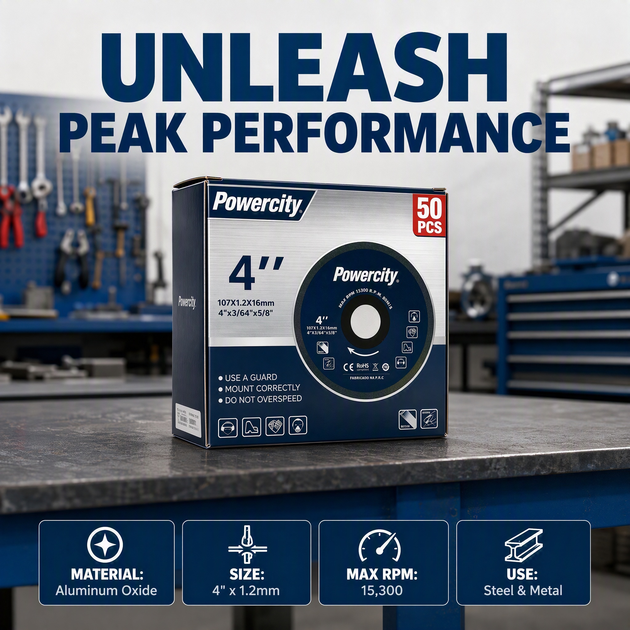 Powercity 4-Inch Abrasive Metal Grinding Cutting Disc (25/50PC ...