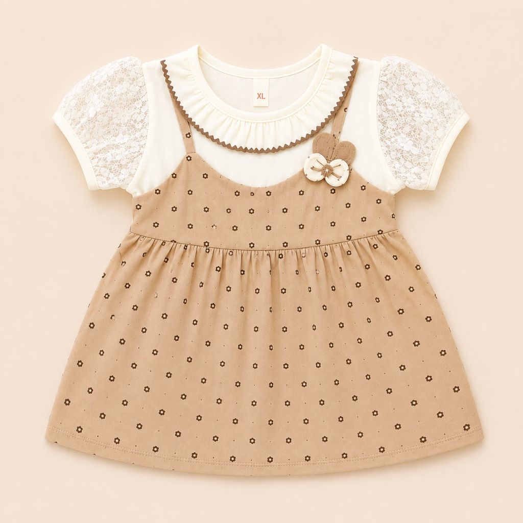 Baby Girls Dress Sweet Bowknot Fake Two-piece Dress Christening ...