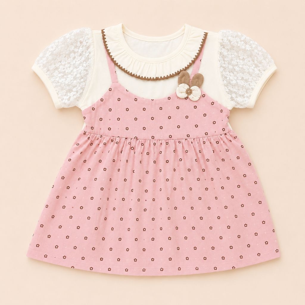 Baby Girls Dress Sweet Bowknot Fake Two-piece Dress Christening ...