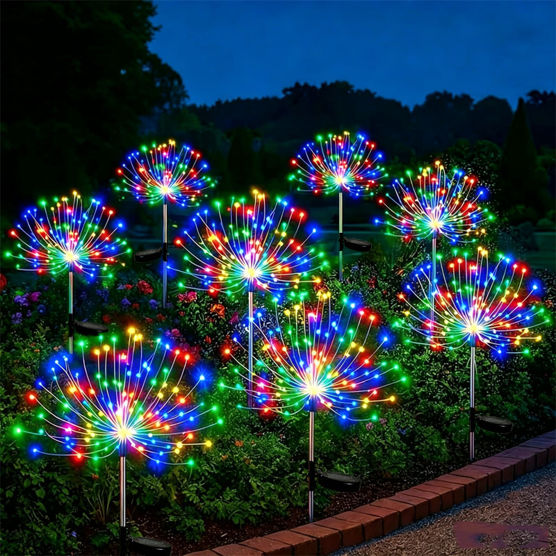 Solar Christmas Firework Light Outdoor Waterproof LED Garden Lamp DIY ...