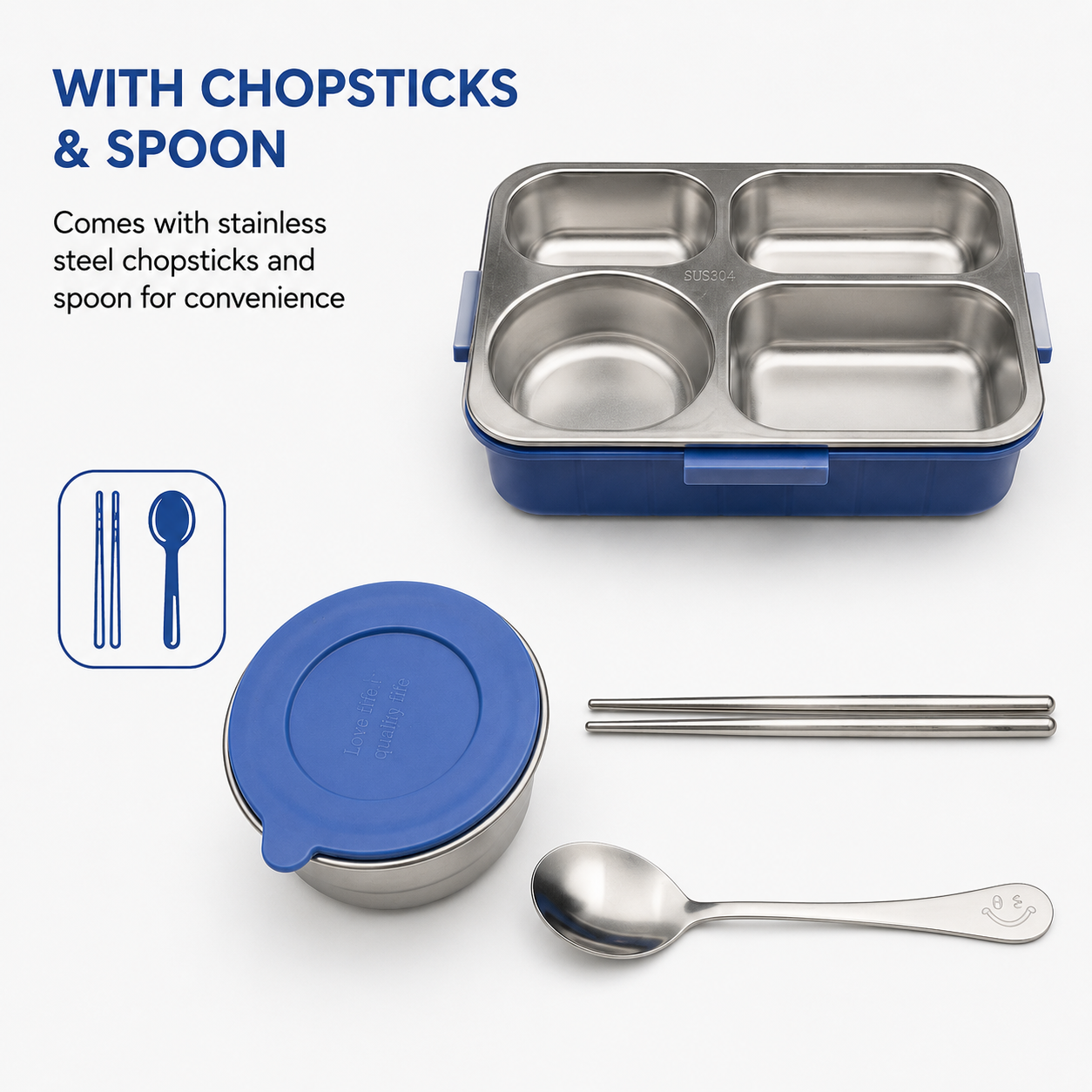 304 Stainless Steel Thermal Lunch Box | Compartment Bento Box with ...
