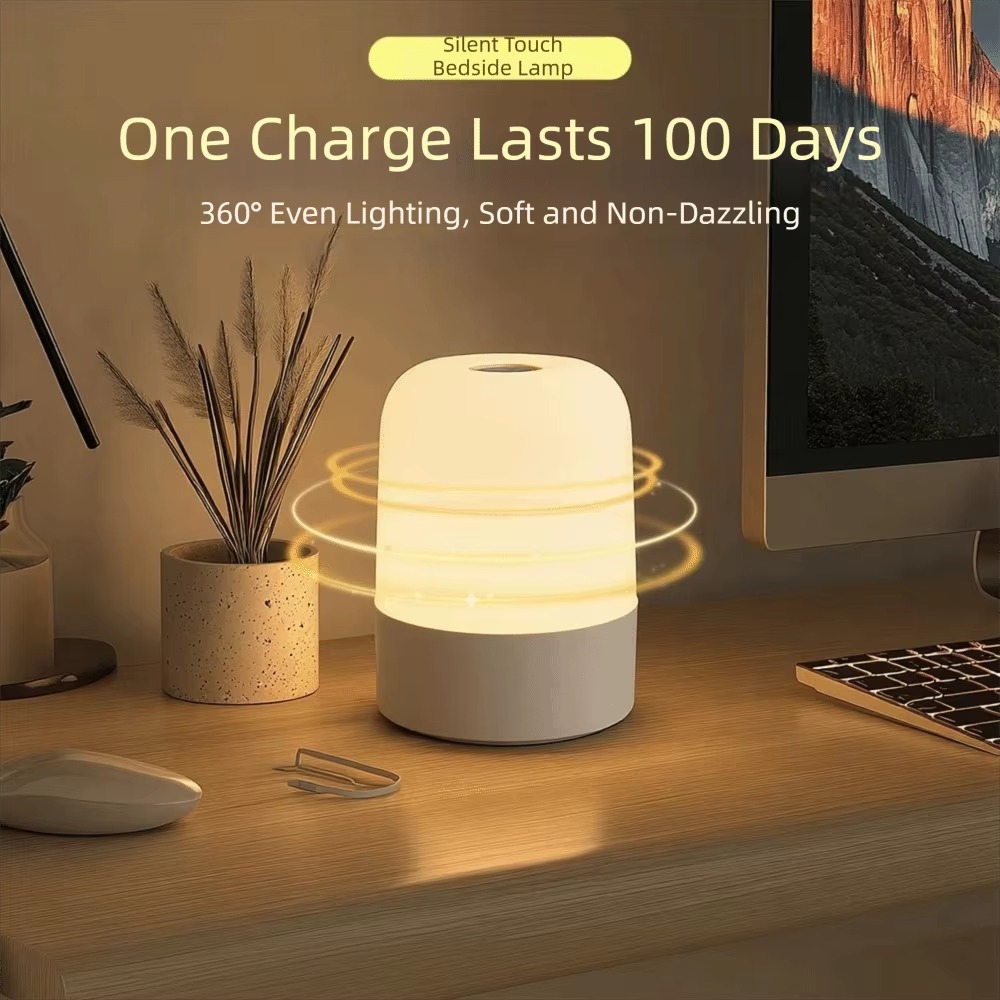 3-Color Remote Control Night Light – Touch USB Rechargeable Bedside ...