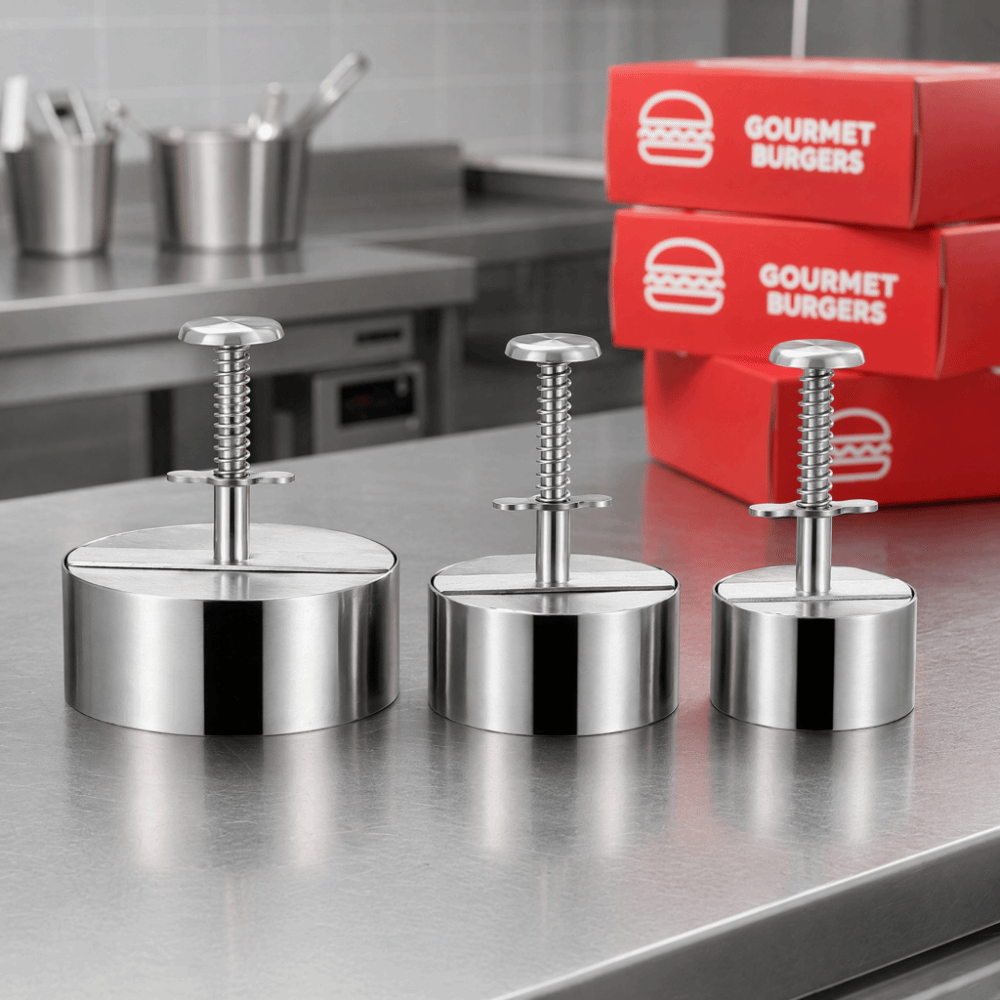 Stainless Steel Burger Patty Molder Press Kitchen Tool for Hamburger ...