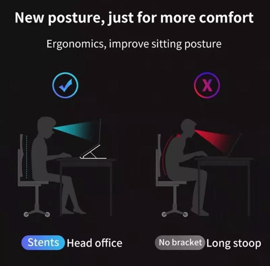 [SHANSHAN] P6 Laptop Stand Portable Hands Free ABS Adjustable Foldable ...