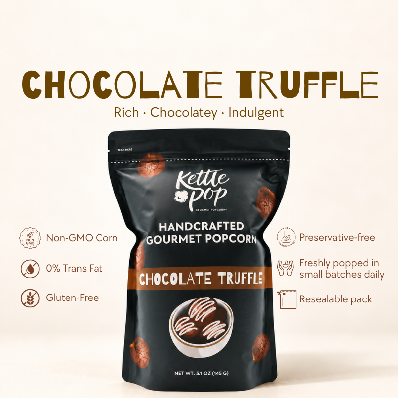 Kettle Pop Gourmet Popcorn Chocolate Truffle – Rich Chocolate Crunchy ...