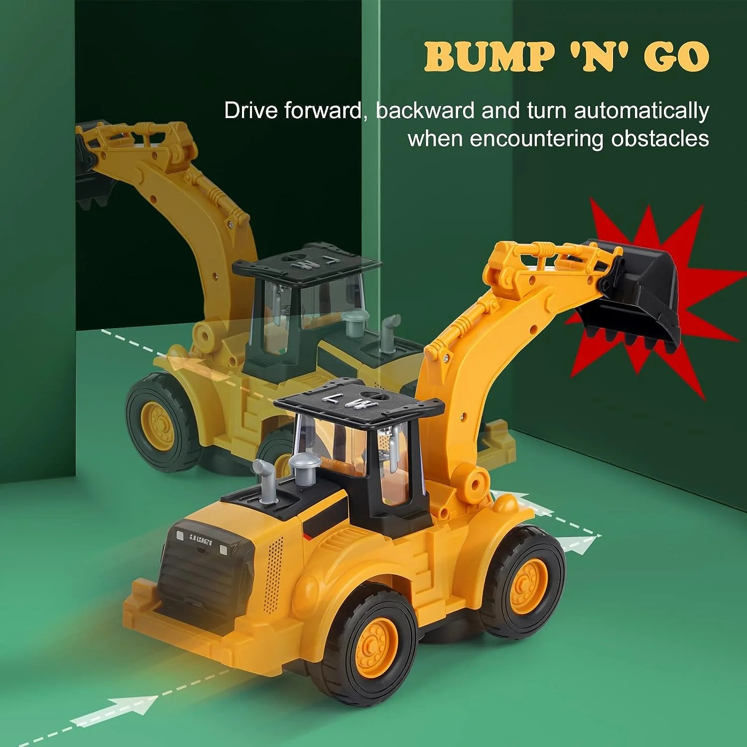Bigtruck Electric Universal Excavator Hook Crane Toy Simulation Light ...