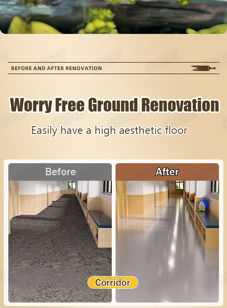 Gooti Self-Leveling Epoxy Colored Sand Floor Paint Bright Imitation ...