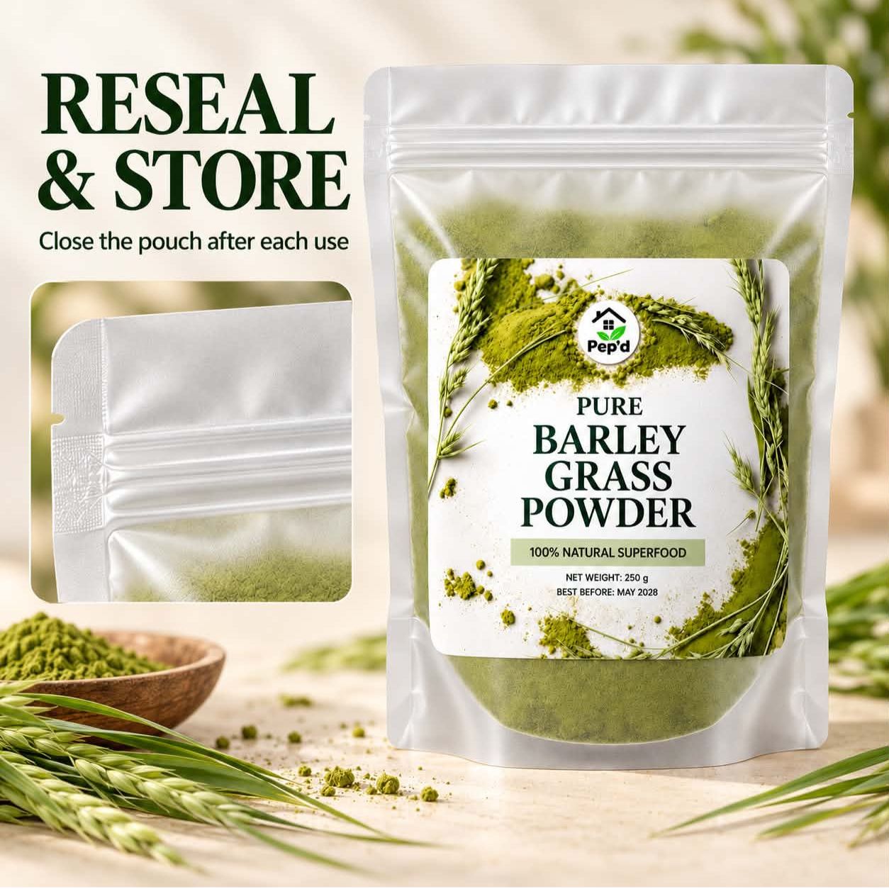 Pure Barley Grass Powder | Natural Green Superfood | Smoothies & Drinks ...
