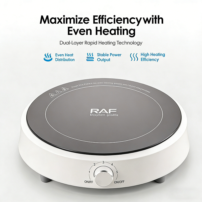 RAF Induction Cooker 2200W White Circle Rotary Knob Overheat Protection ...