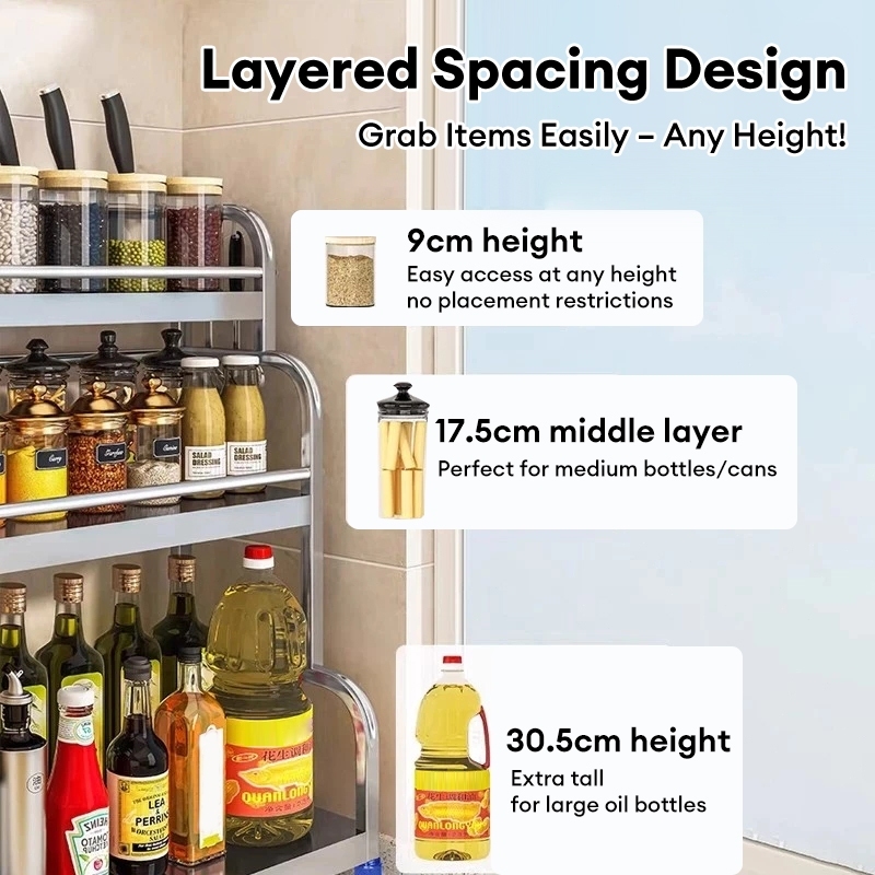304 Stainless Steel Spice Rack Organizer Condiments Organizer ...