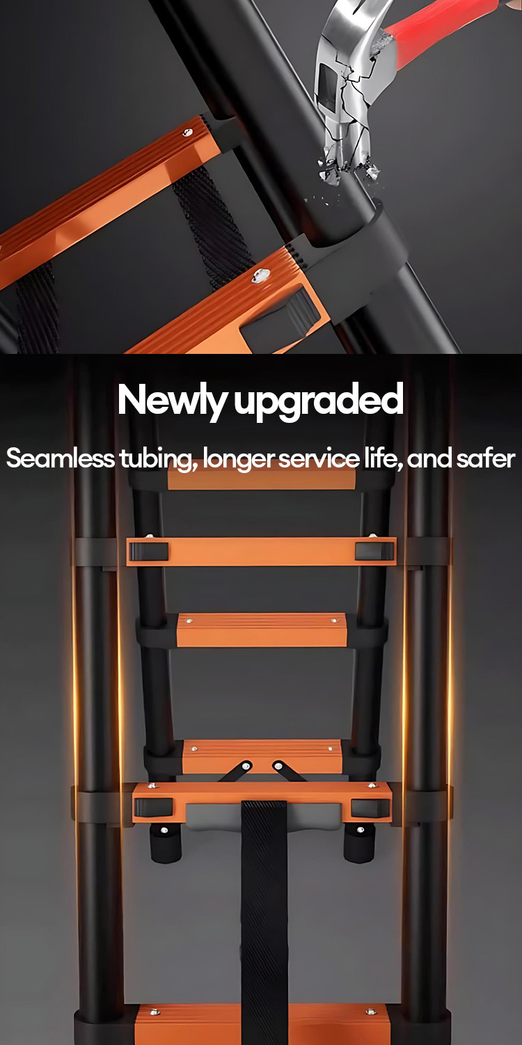 Telescopic Ladder Foldable Aluminum Heavy Duty Anti-shake Walkable ...