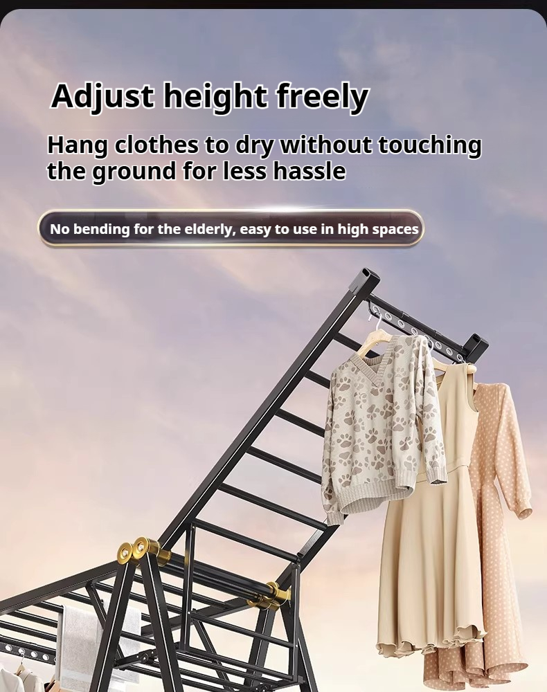 Space-Saving Foldable Sampayan with Wheels Heavy Duty Clothes Drying ...
