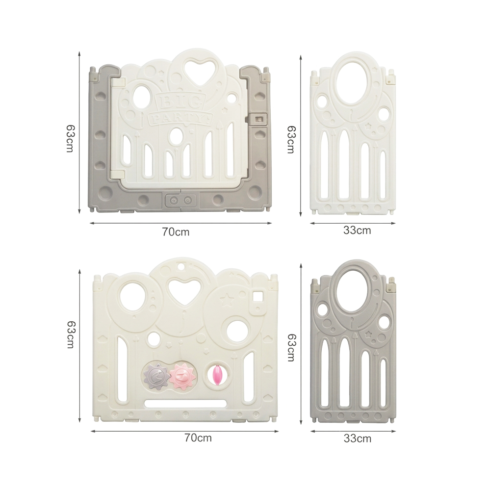 Baby Playpen Big Party Indoor Play Fence with Door and 10 Ocean Balls ...