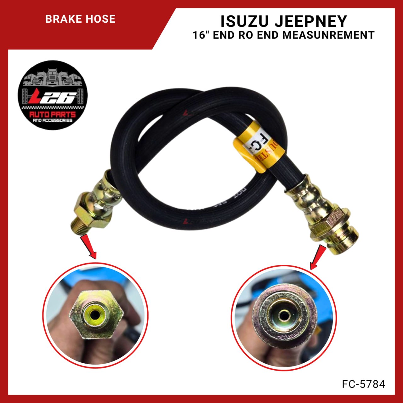 40cm GSK Isuzu Jeep BRAKE HOSE Long type 16INCHES FC-5784 | Shopee ...