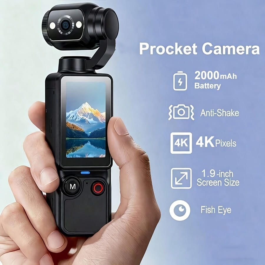 4K Video Camera 48MP Autofocus 180 ° Rotating Lens Dual Fill Light ...