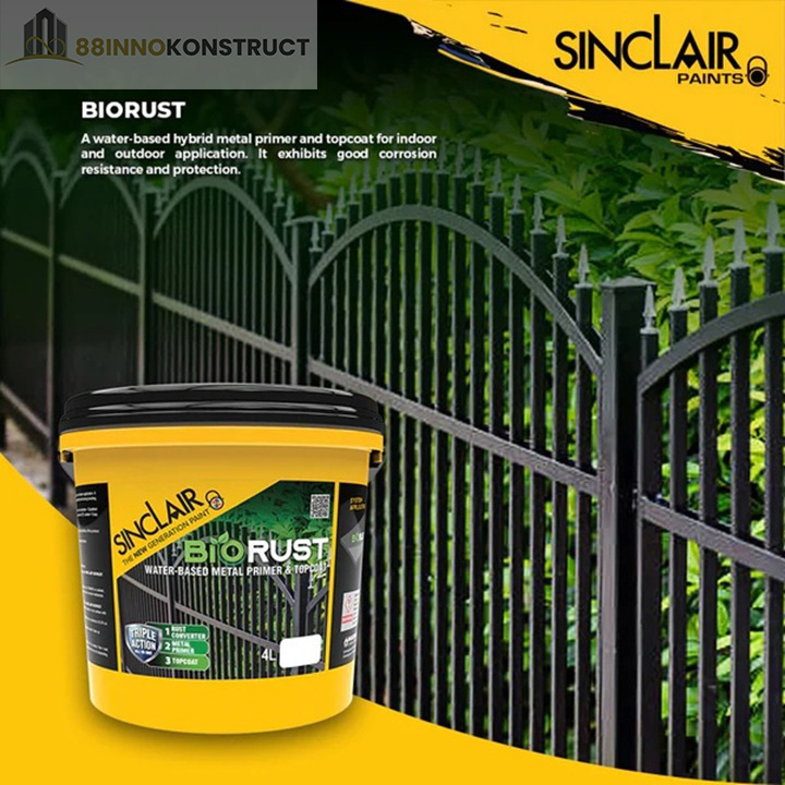SINCLAIR BIORUST 4L WATER-BASED METAL PRIMER AND TOPCOAT | Shopee ...