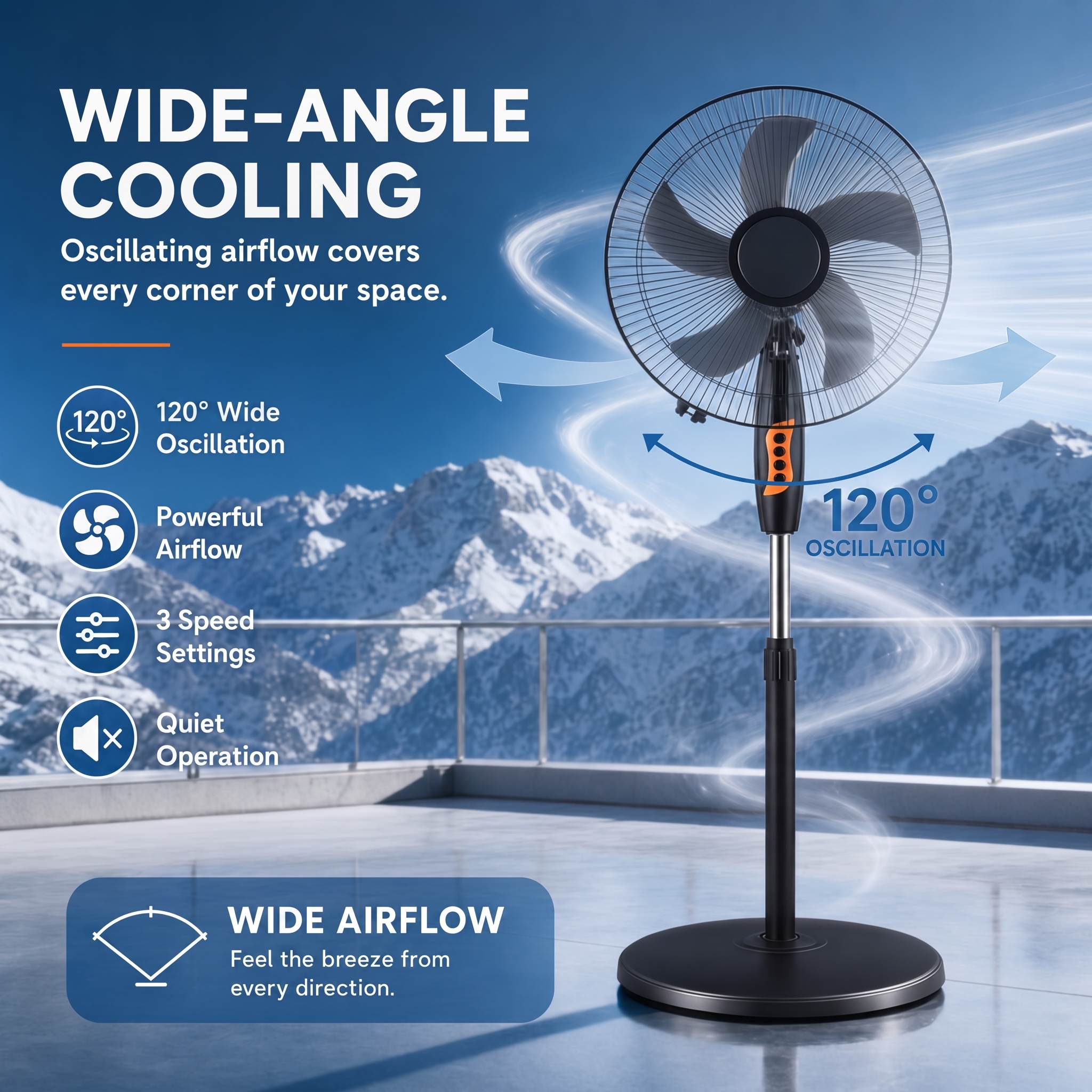 SYCAT High-End Electric Wall Fan/Stand Fan Standard 16 Inch ...