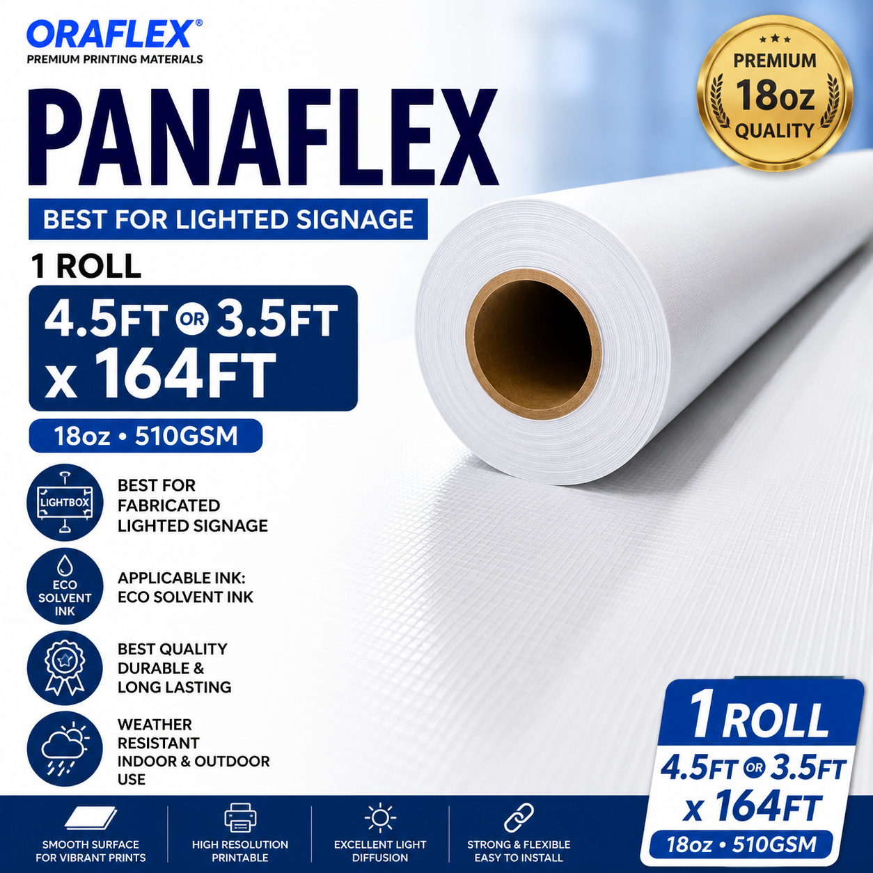 Panaflex 1roll, 4.5ft or 3.5ft x 164ft, 18oz | Shopee Philippines