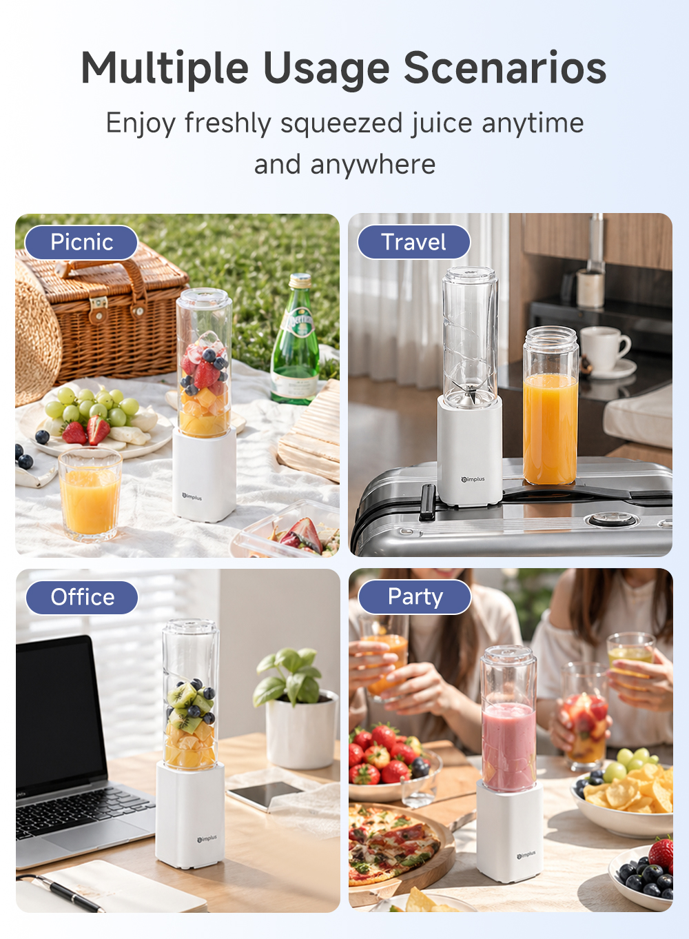 Simplus Portable Compact Juicer Blender with Travel Cup Design 150W ...
