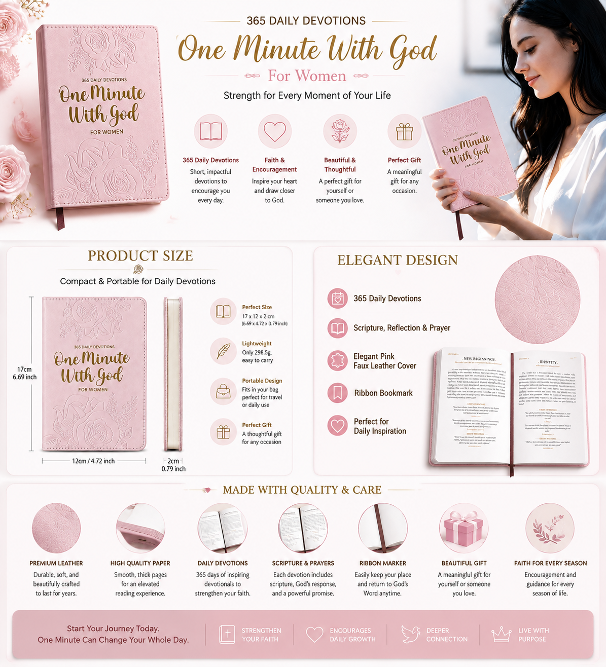 Pink Bible 365 Daily Devotions for Women – Uplifting Christian ...