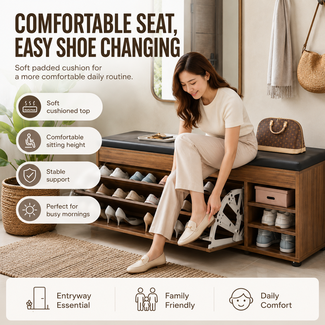 [30+shoes】Shoe Rack Organizer With Cover Shoe stool Multifunctional ...