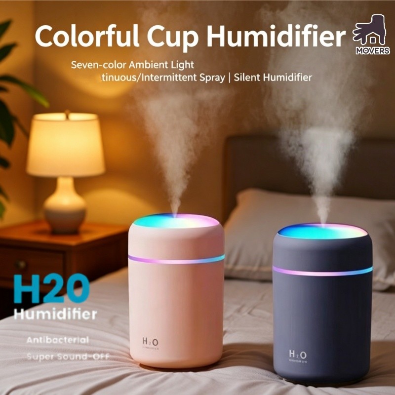 Wood Grain Vase Humidifier Indoor Office Night Light Ultrasonic ...