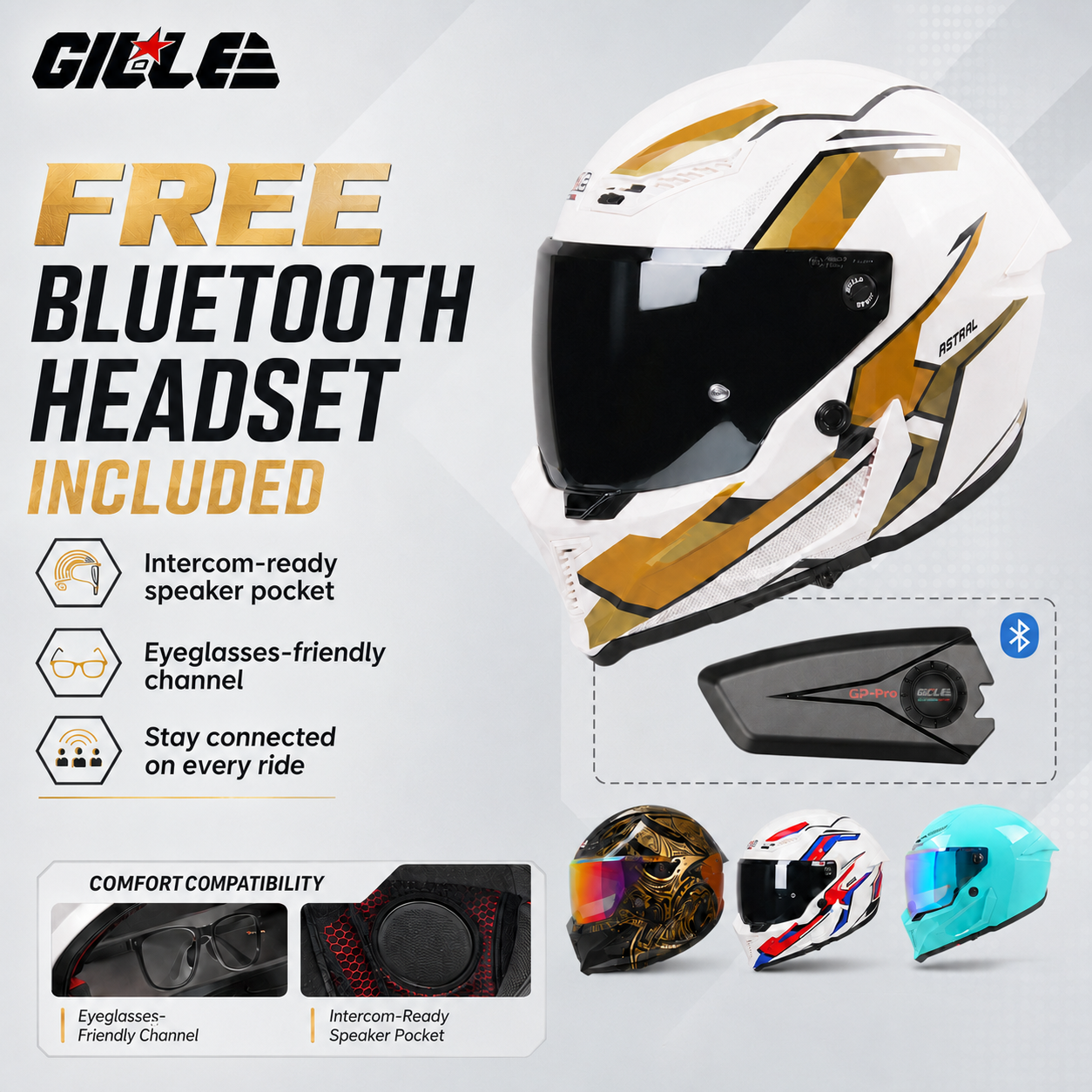 【𝑶𝑭𝑭𝑰𝑪𝑰𝑨𝑳】 GILLE ASTRAL Maori Dual Visor Helmet Full Face for ...
