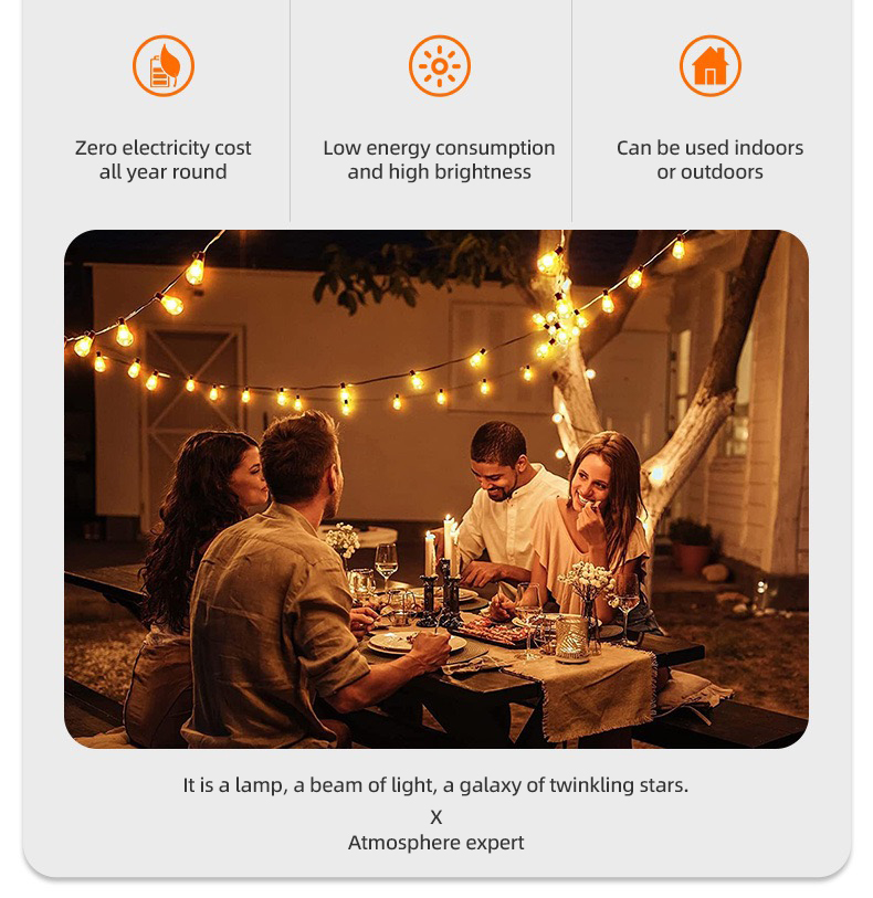 christmas Solar Light Light Outdoor Waterproof ST38/G40 String Lights ...