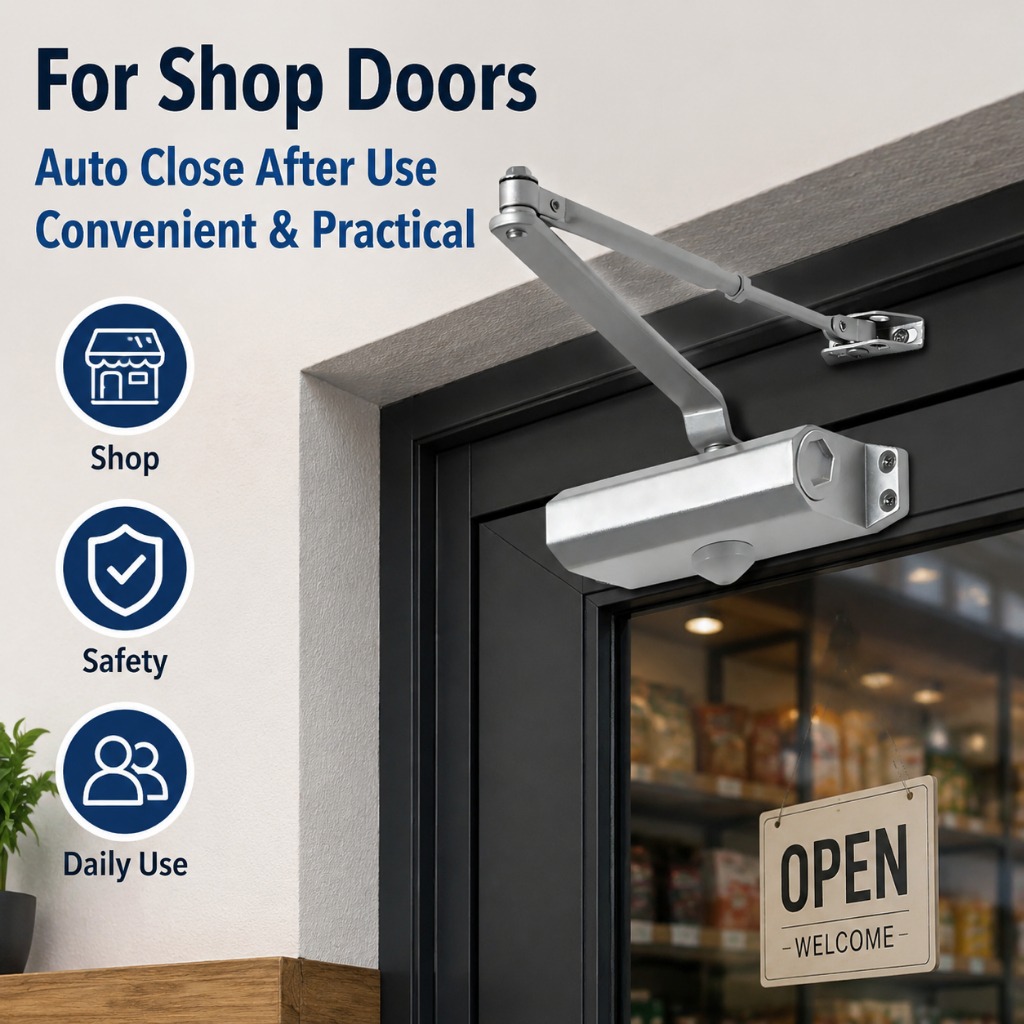 Automatic door closing device stainless metal buffer door closer silent ...