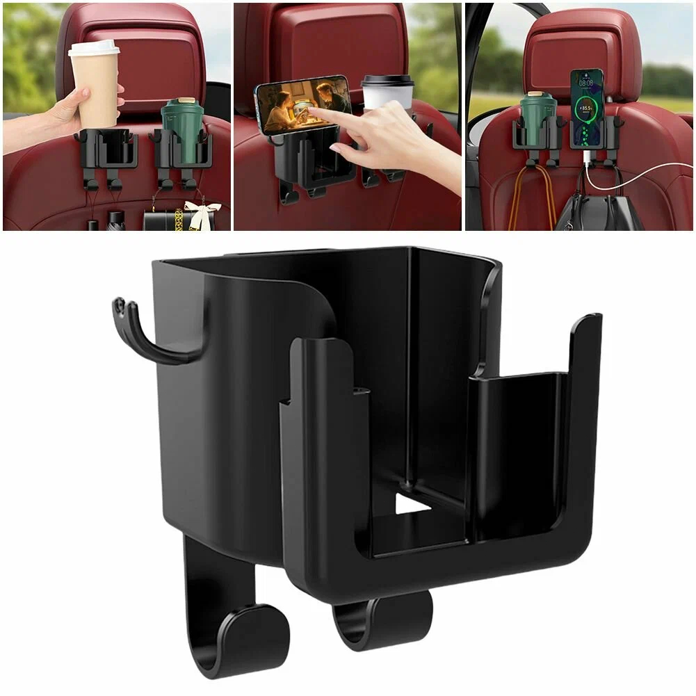 6IN1 Car Seat Headrest Hook Multifunction Storage Organizer with Cup ...