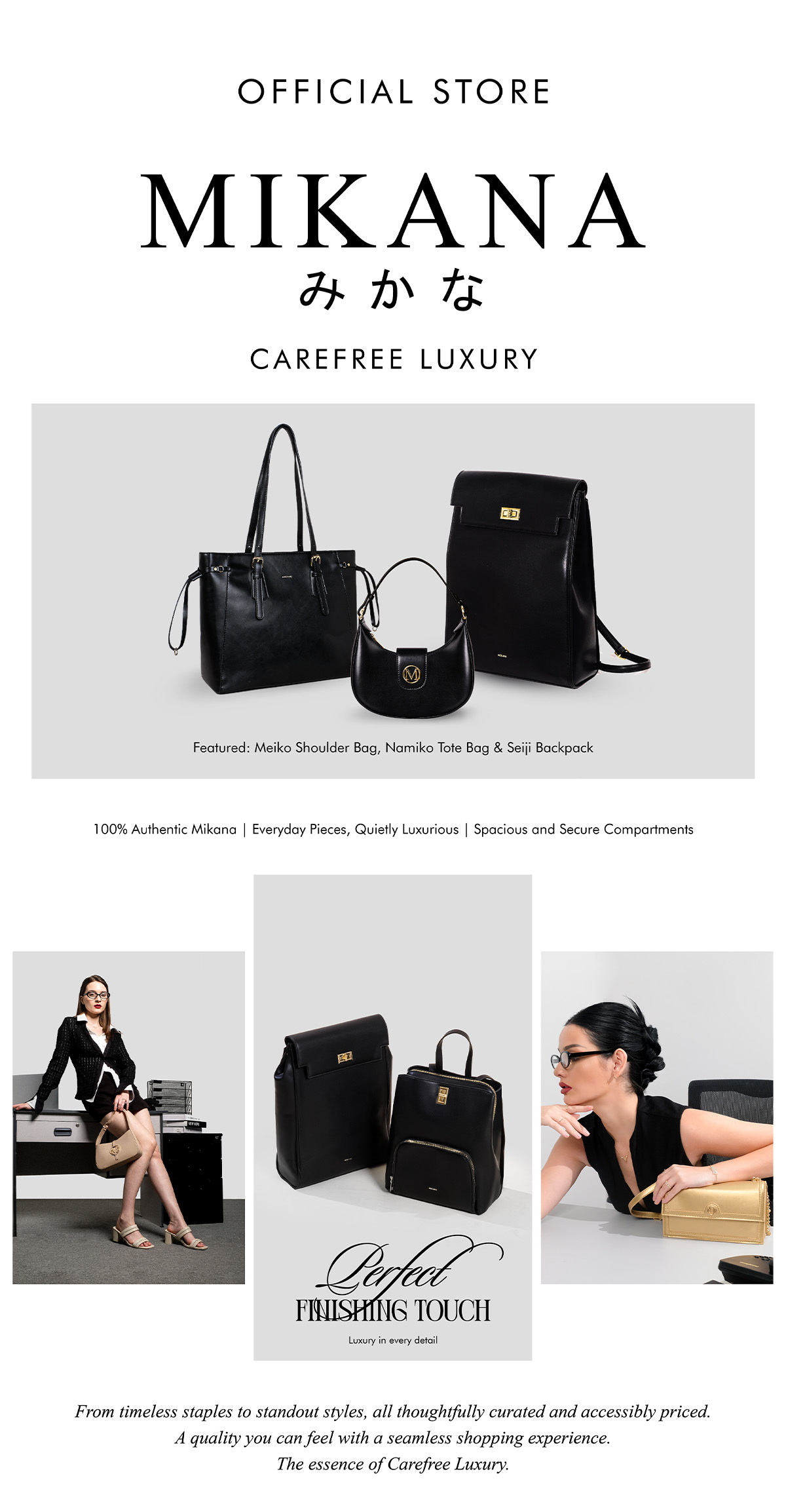 Mikana Cruise Ichiha Leather Weekender Duffle Bag for Women 15.6-inch ...