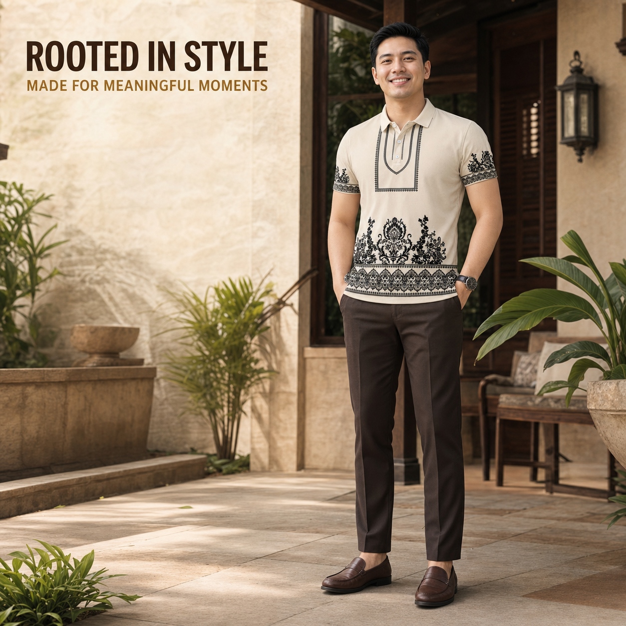 （Local Shipping）Ethnic Shirt Traditional Filipino Barong for Men ...