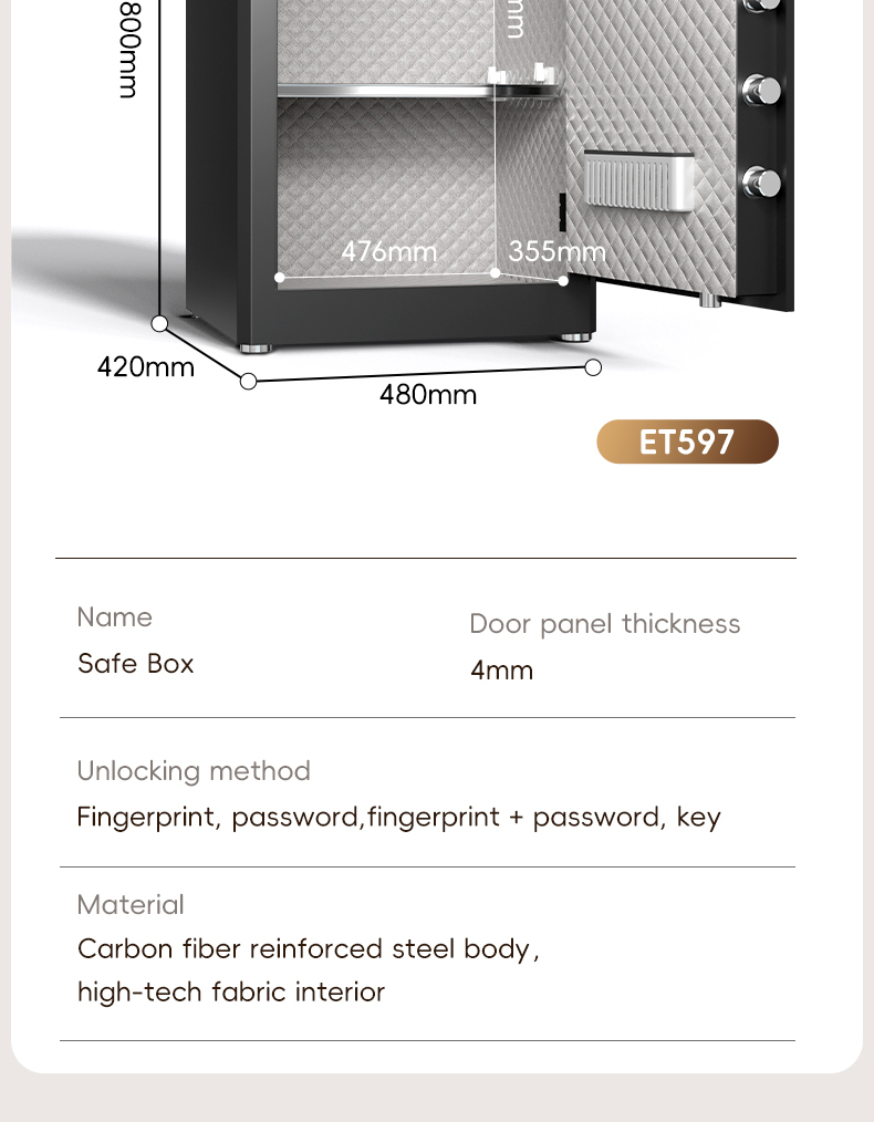 Deli Electronic Digital Safety Vault Electronic Key Password ...
