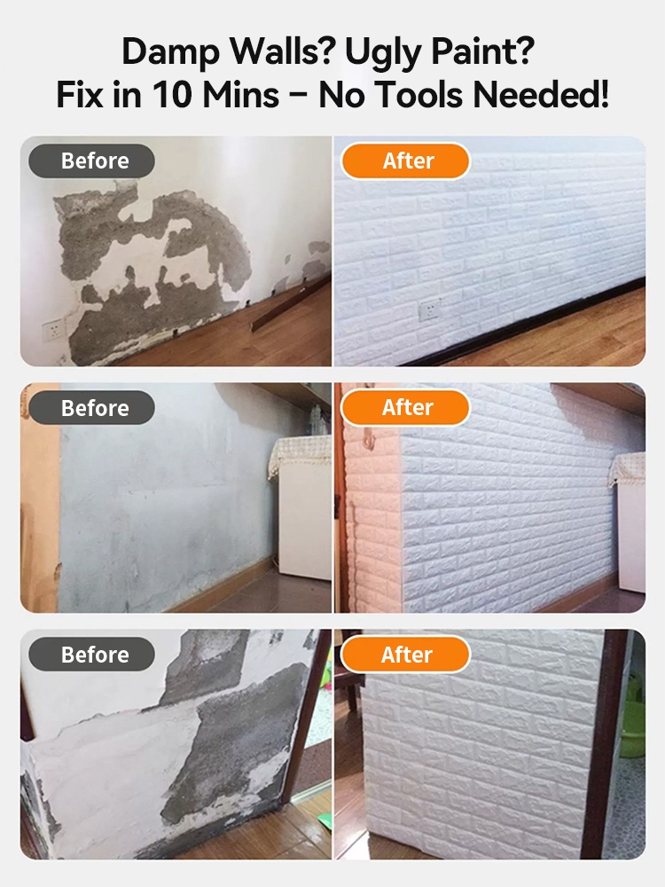 AIODIY 3D Self Adhesive Foam Brick Wallpaper Waterproof Damp Proof Wall ...