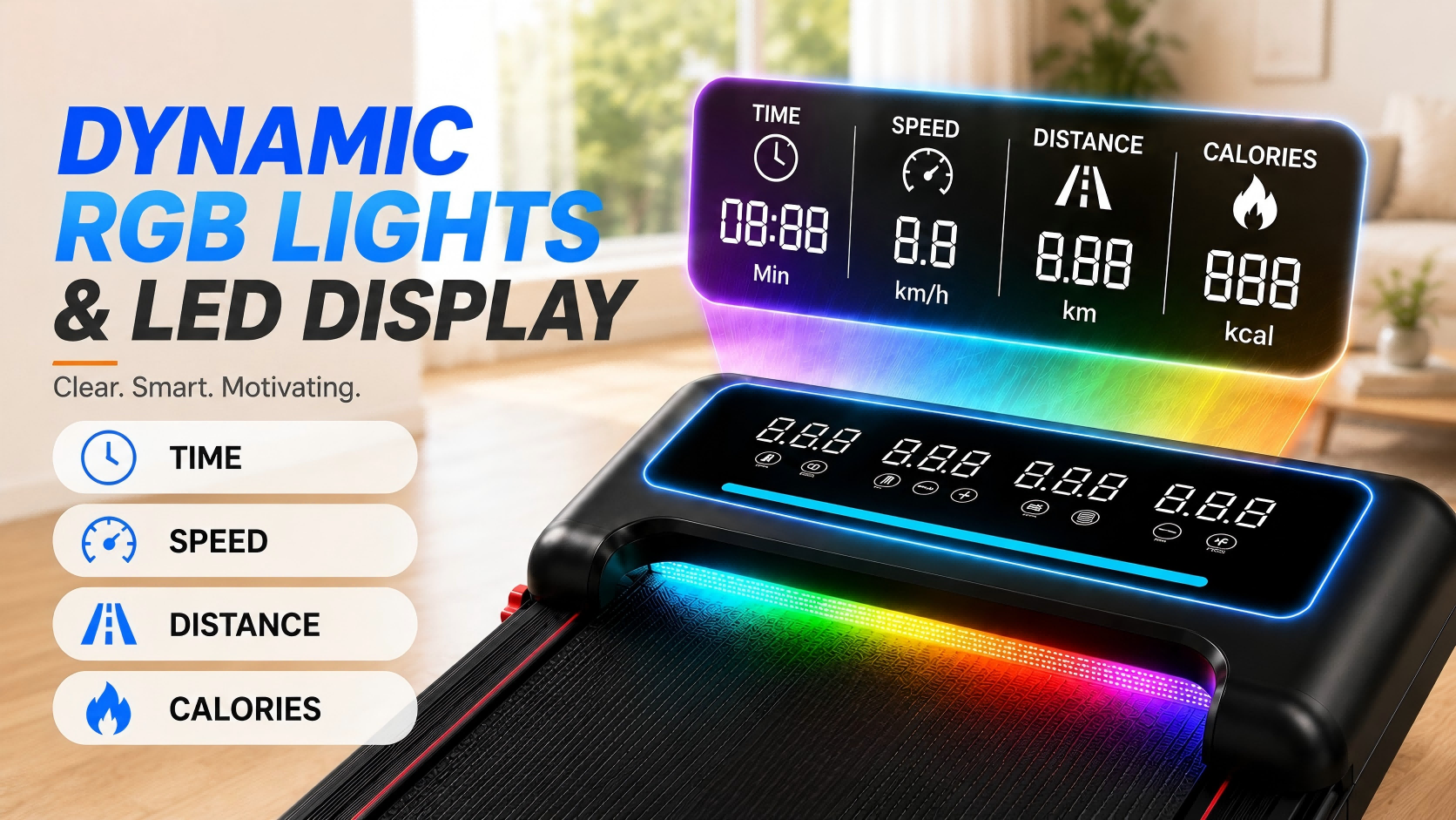 【COD】1-16KM Heavy Duty Electric Treadmill Walking Pad Foldable Running ...