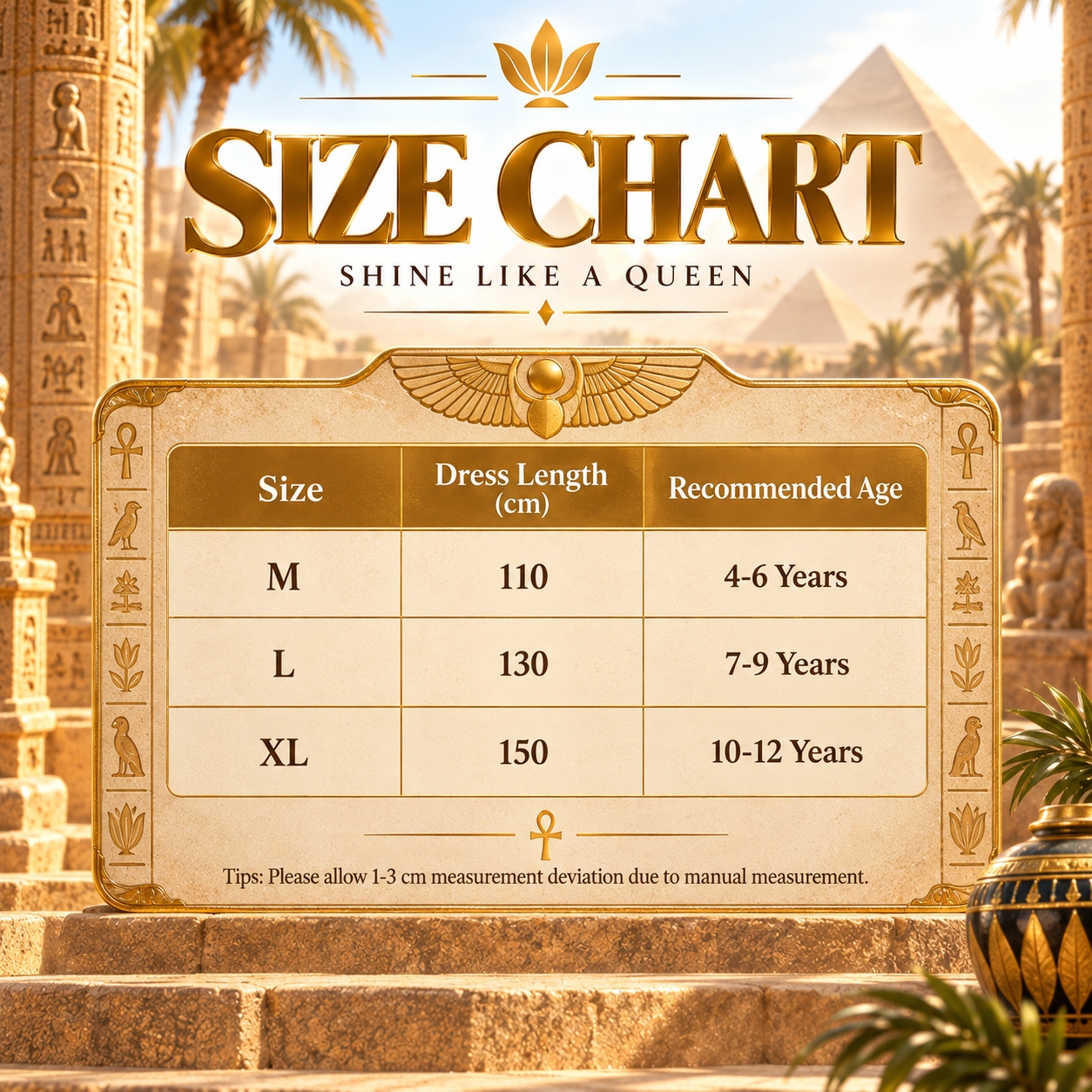Egyptian Princess Costume for Girls, Royal Queen Dress for Cultural ...