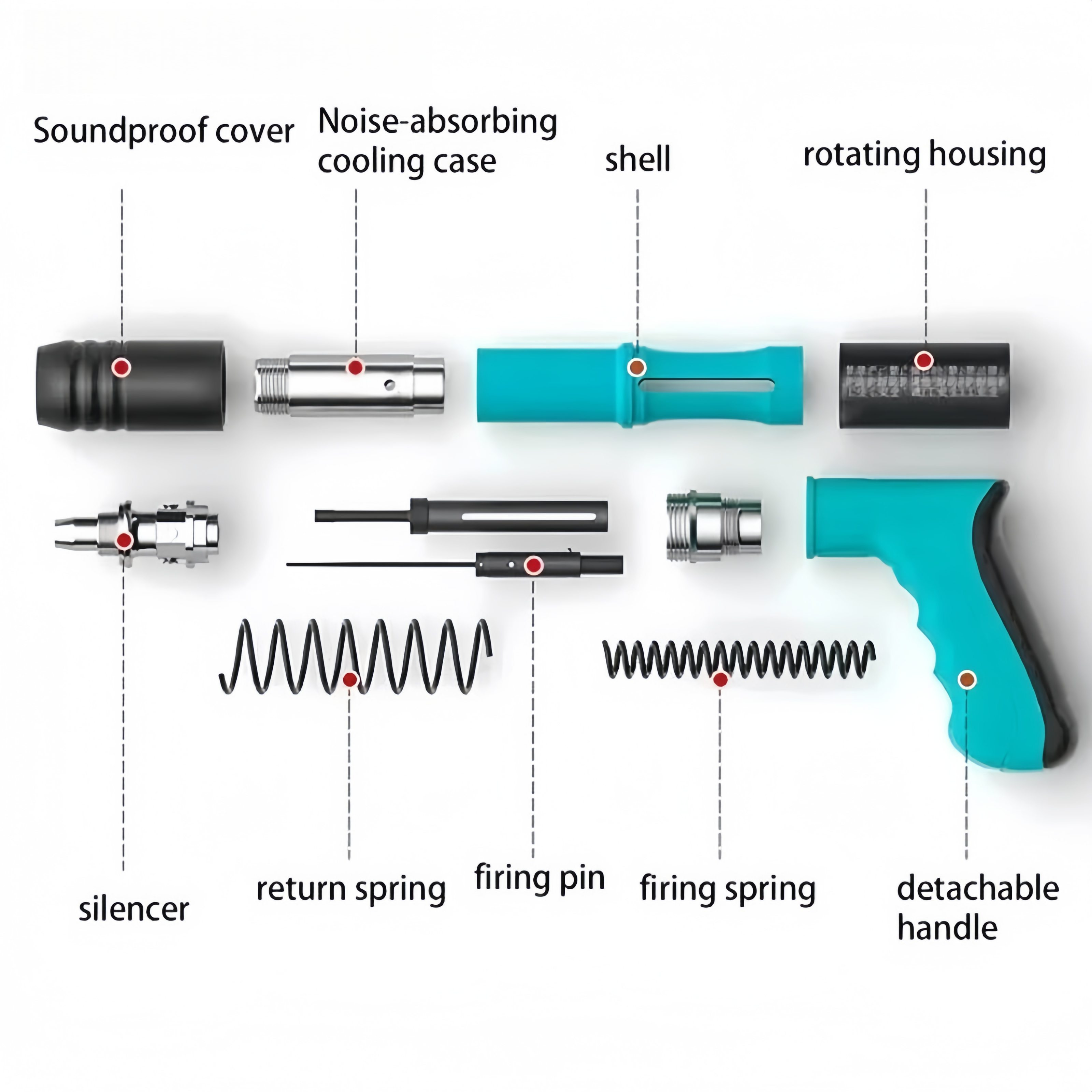 Manual Steel Nail Gun Set With 500PCS Nail For Concrete Rivet Tool ...
