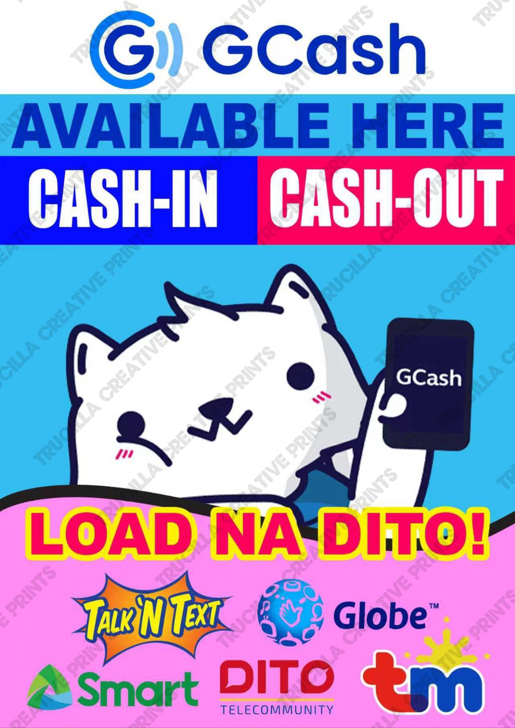 Signage 2in1 Gcash & Load Available here Laminated A4 size | Shopee ...
