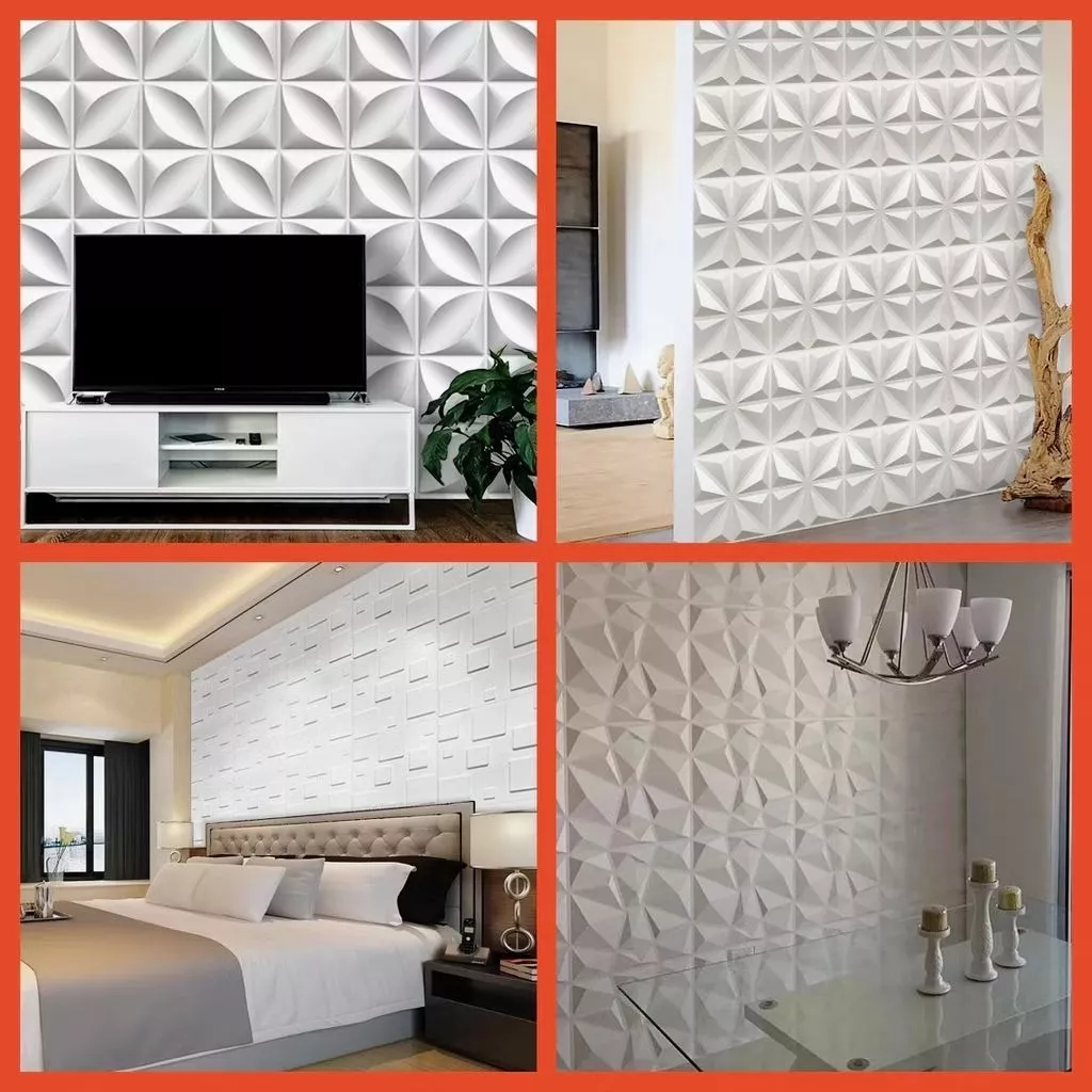 50 PCS 30×30cm 3D PVC Wall Panels 3D Wallpaper Wall Design wall board ...
