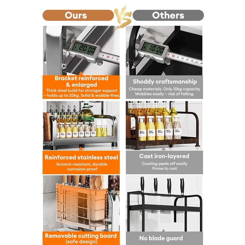 304 Stainless Steel Spice Rack Organizer Condiments Organizer ...
