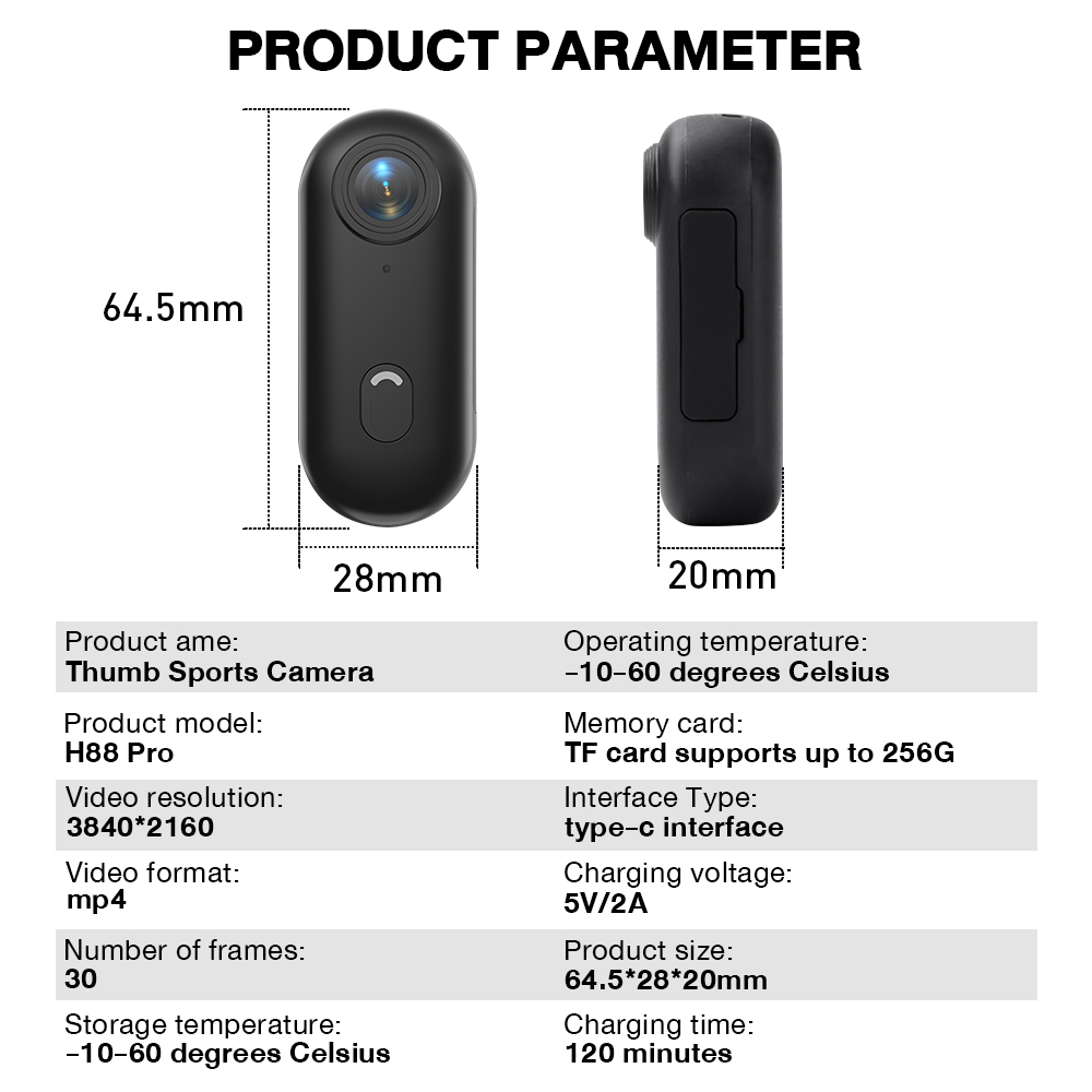 Mini Action Camera 4K/30FPS/1080p WiFi Camera 30M Wateroroof Live ...