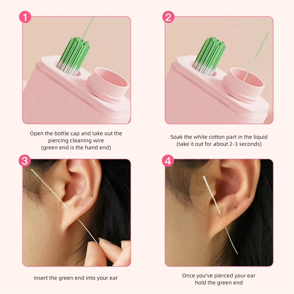 240Pcs Disposable Earring Hole Cleaner Ear Care Tool Deep Cleaning Anti ...