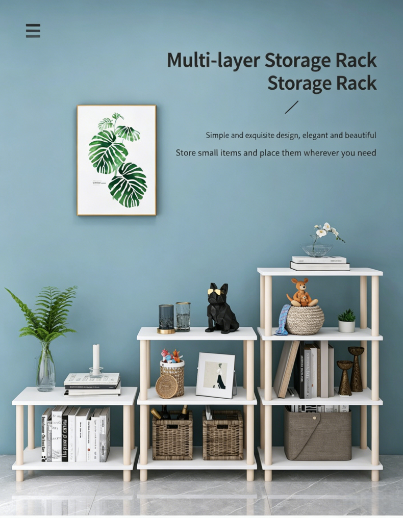 Wooden Shelf Rack Multi Layer Heavy Duty Storage Organizer Easy ...